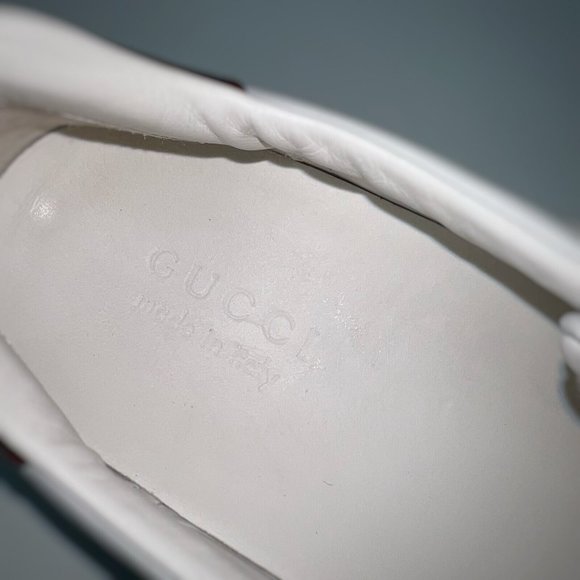 GUCCI Ace Stripe low top sneaker white leather 8 G 8.5 US 42 EUR 523469 - Picture 13 of 14